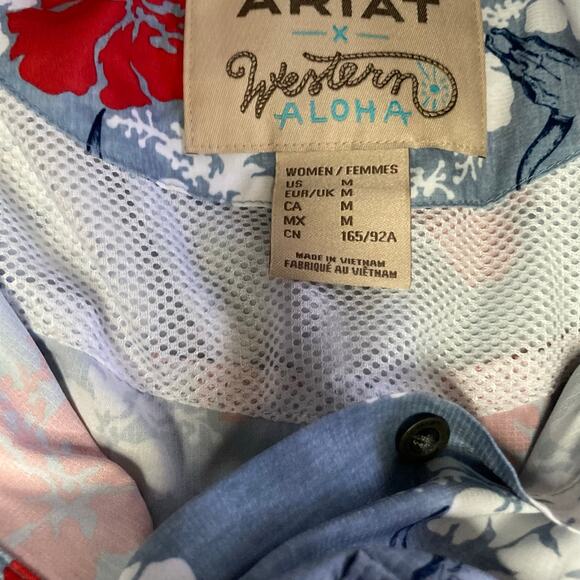 Ariat Women’s Western Aloha VentTEK Stretch Shirt  Long Sleeve Pockets NWT Sz M - Picture 8 of 16